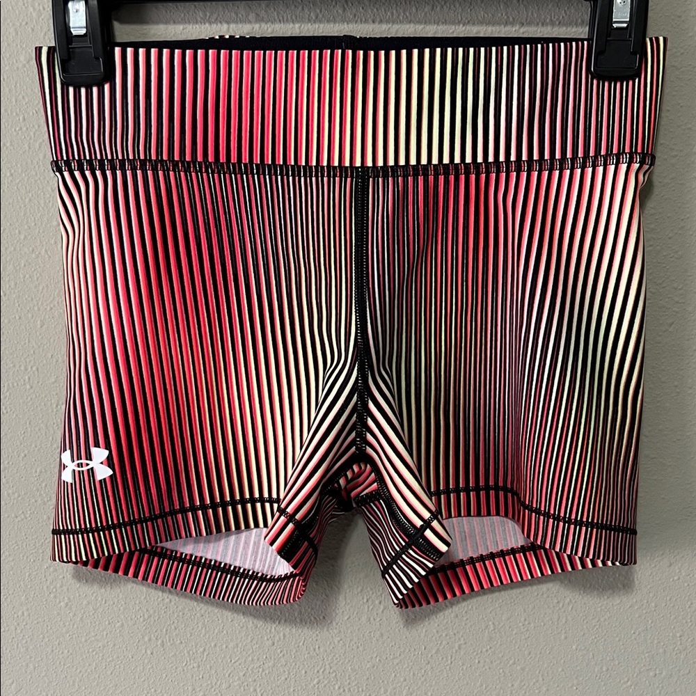 Under Armour Women's Athletic Shorts - Red and Black Stripes
